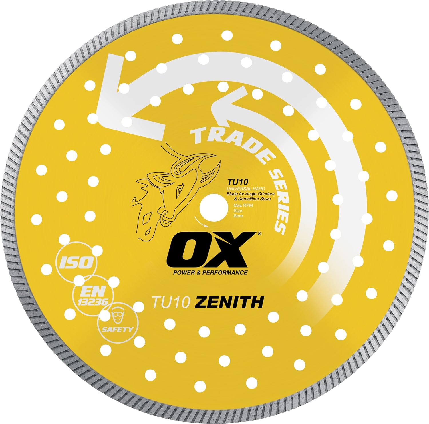 OX Tools 4.5" Universal Diamond Blade 7/8" 5/8" Bore