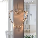 Lights4fun LED-Herz-Lichterkette - Batteriebetrieb Mit 10 Herzen - Silberfarbene Deko Für Valentinstag Und Co.