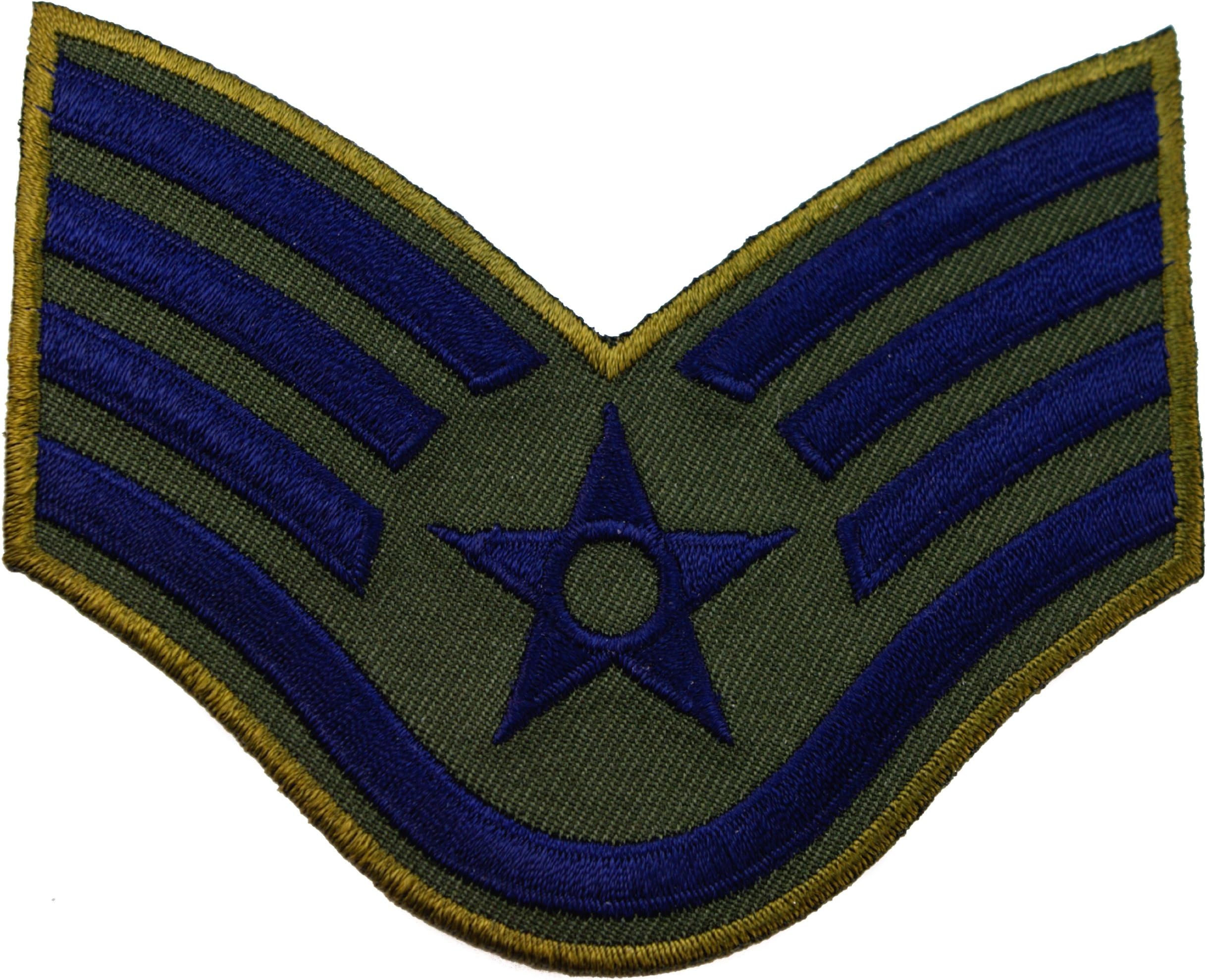 US Air Force SSgt E6 Staff Sergeant 4 inch Embroidered Chevron Rank Patch AK-D4