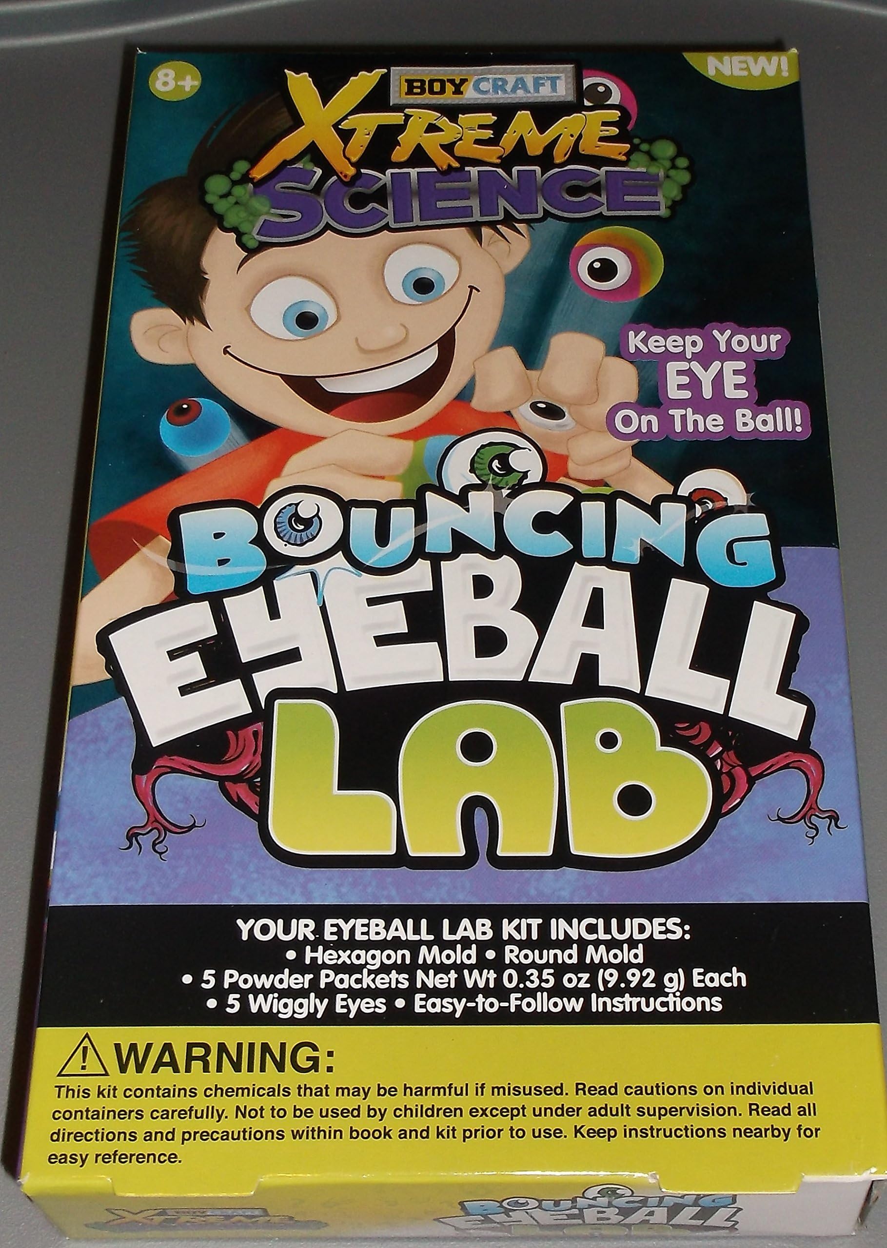 Boy Craft XTreme Science Bouncing Eyeball Lab Kit Makes 5 Bouncing Balls with Wiggly Eyes