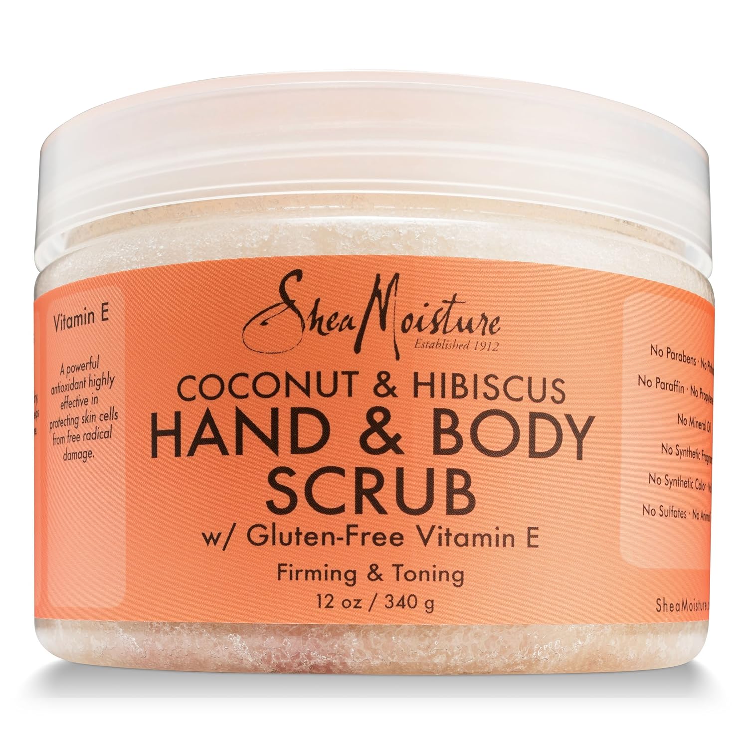 Shea Moisture Coconut & Hibiscus Hand & Body Scrub, 12 Oz, Pack of 2 : Beauty