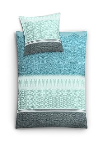 Kleine Wolke Estrella Bettwäsche-Set Baumwolle Petrol 155 x 220 cm