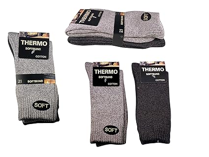 Unbekannt Herren Thermo Socken Innenfrottee ohne Gummidruck robust und warm Wander Arbeitssocken Baumwolle