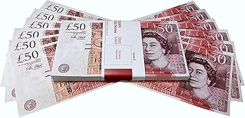 Premium Realistisches Pfund Spielgeld Scheine Wie Echt Uk 50 Gbp Falsche Scheine Mit Gratis Sparbrief Bedruckte Geldscheine Perfekt Fur Filme Social Media Und Kasino Spiele Geeignet Amazon De Spielzeug