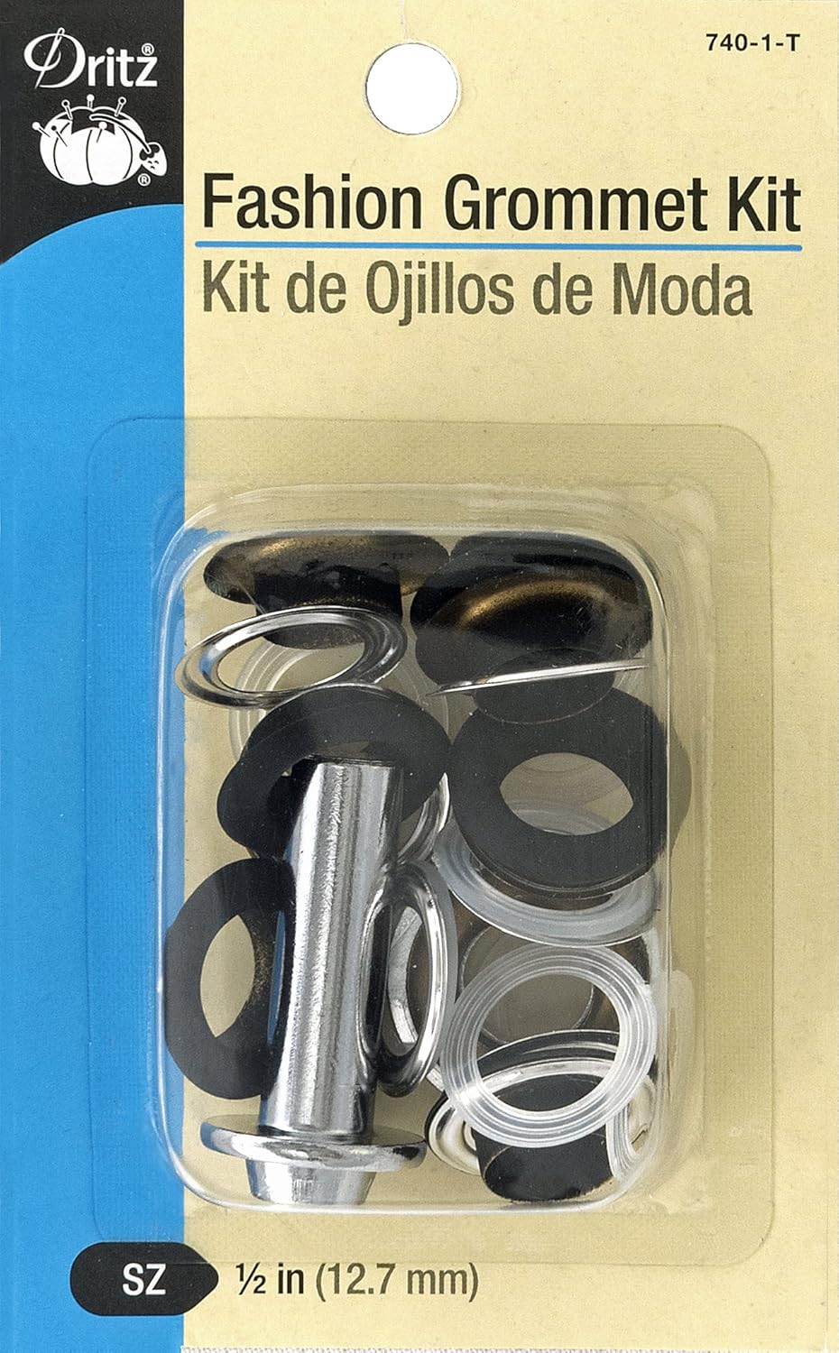 1/2Inch 8Sets Dritz 7401T Fashion Grommet Kit with Tools Black