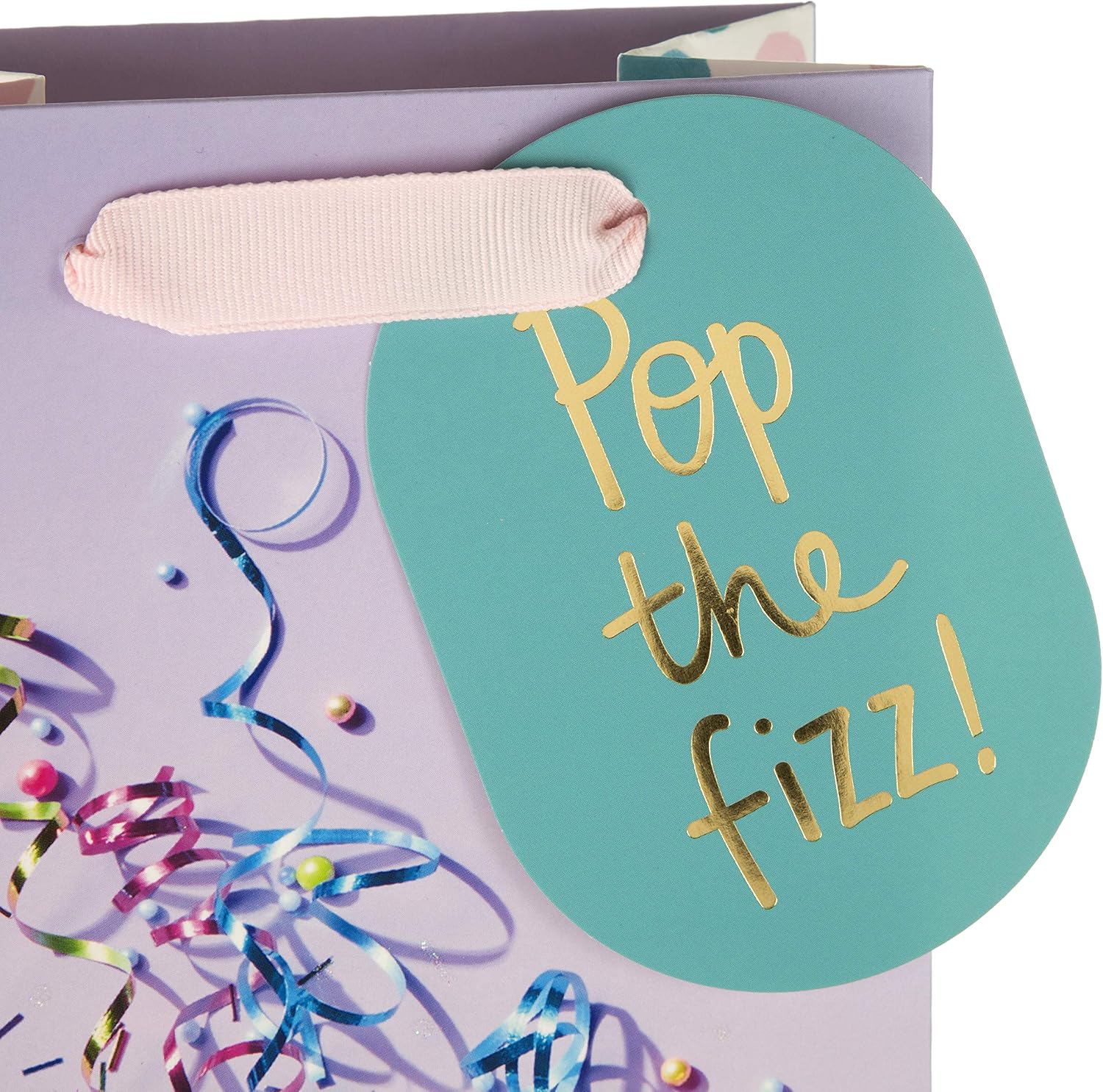 Hallmark Celebration Bottle Bag - 'Pop That Fizz!' Design, Pop the Fizz Gift Bag, 32.7cm by 13.3cm by 8.2cm - Image 4