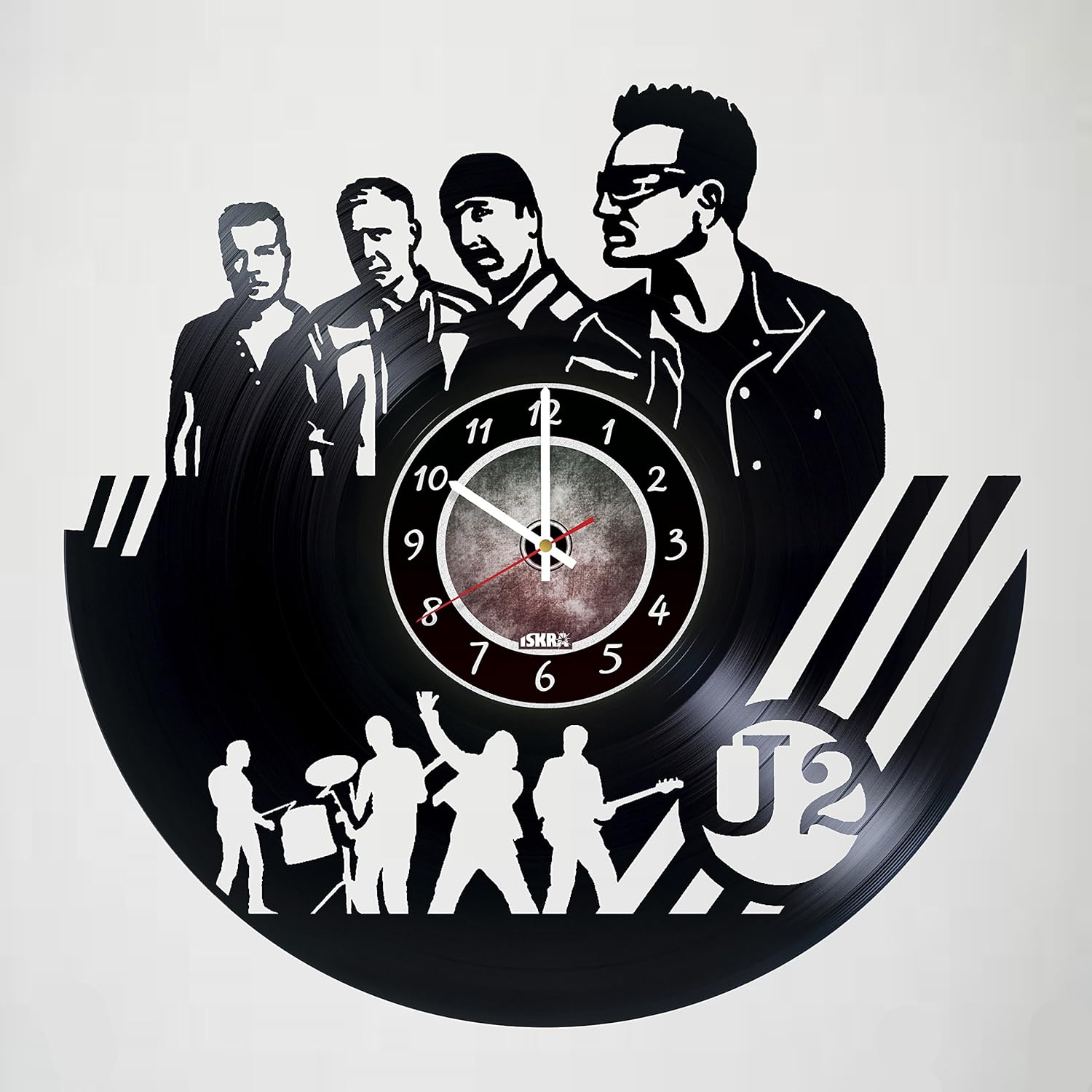 U2 - Irish Rock Band - Vinyl Record Wall Clock - Handmade artwork unique home bedroom living kids room nursery wall decor great gifts idea for birthday, wedding, anniversary - Customize your clock !