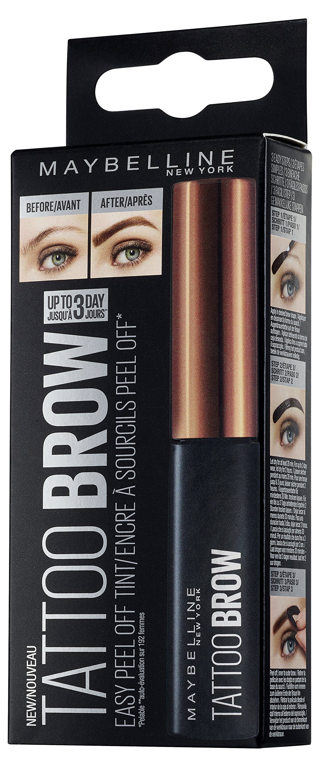 maybelline brow tattoo brown tint york medium dark peel 9ml walmart brows na eye