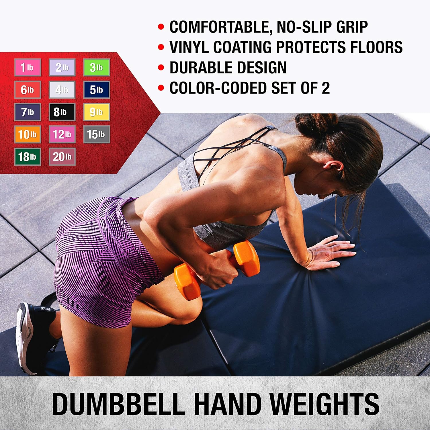 SPRI Deluxe Vinyl Dumbbells (Lt. Purple, 2-Pound) (1 Set) : Sports & Outdoors