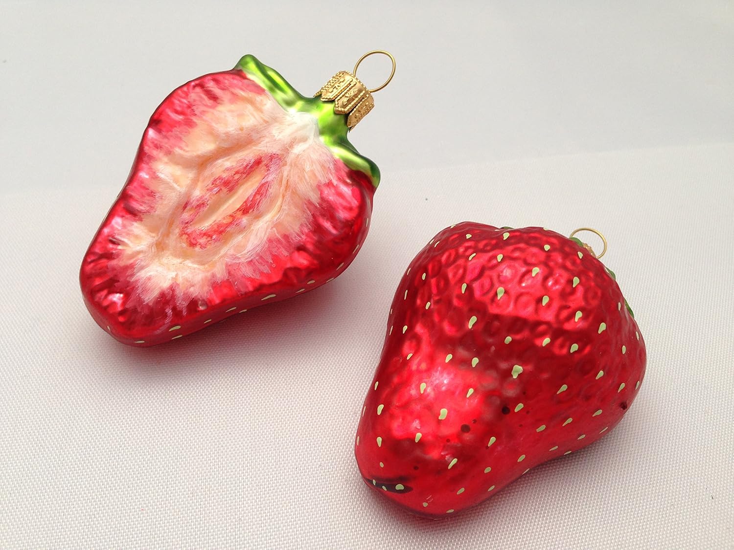 Amazoncom 2 Pc Strawberry Halves Decorative Glass Handmade