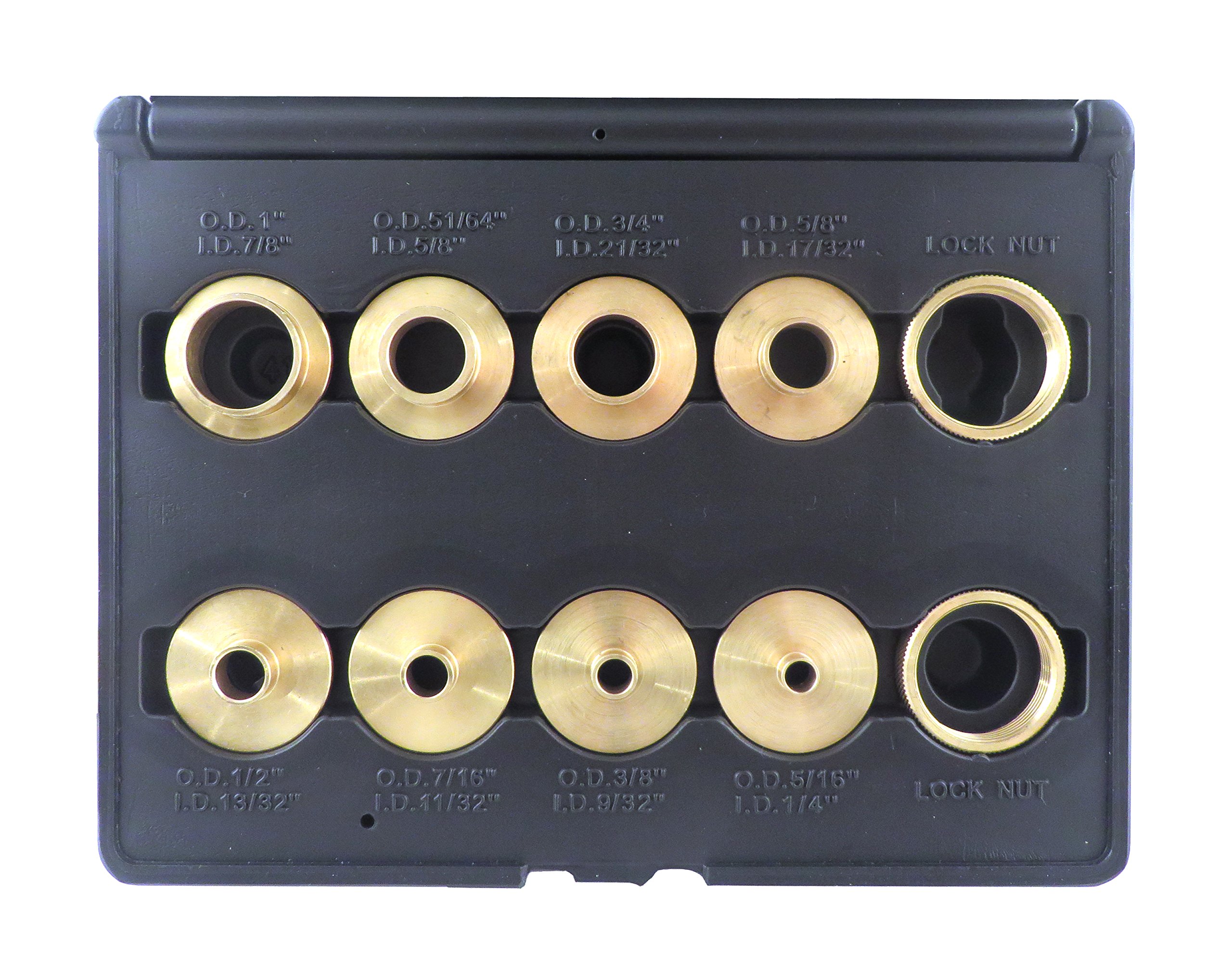 10 Piece Set Solid Brass Precision Machined Router Template Bushings