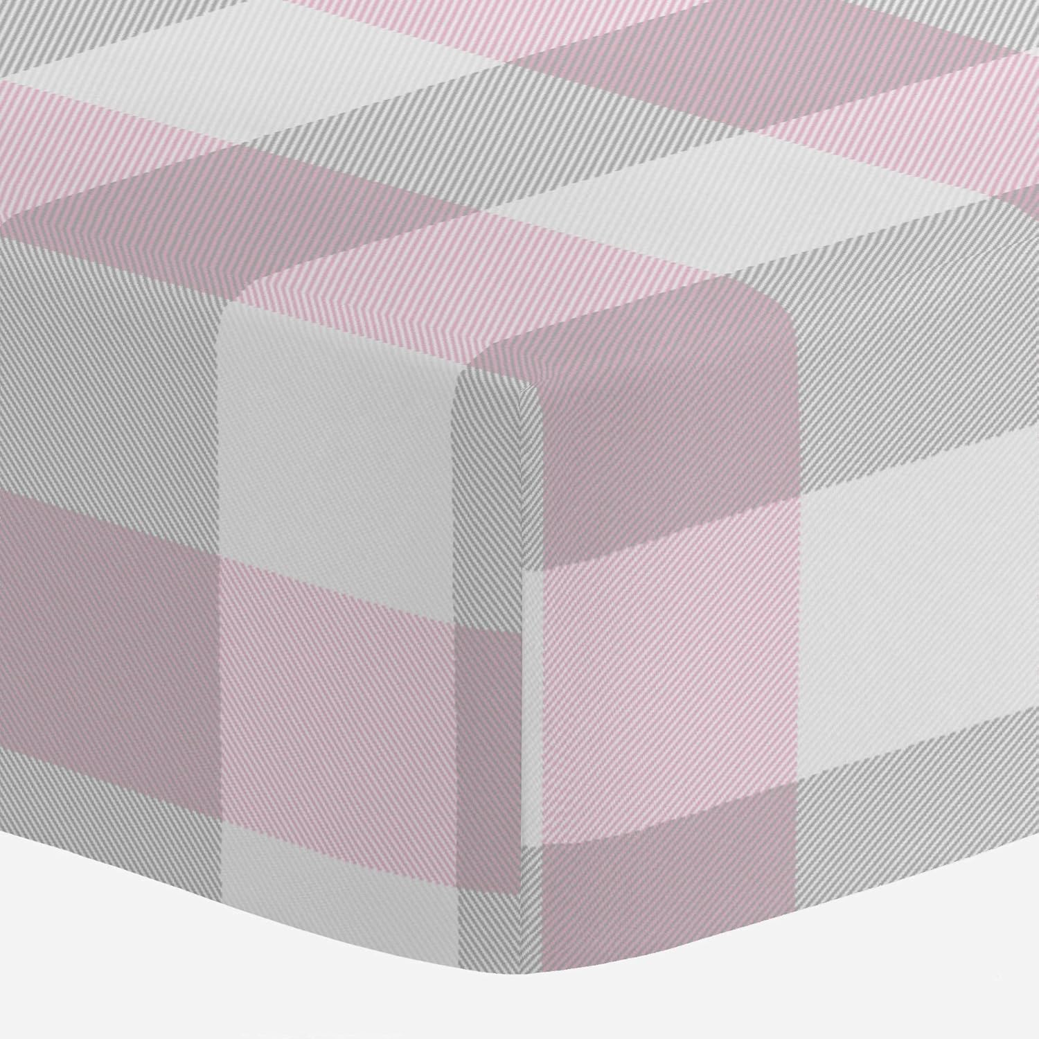pink buffalo check crib sheet
