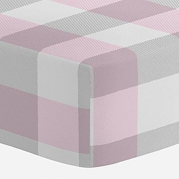 pink buffalo check crib sheet