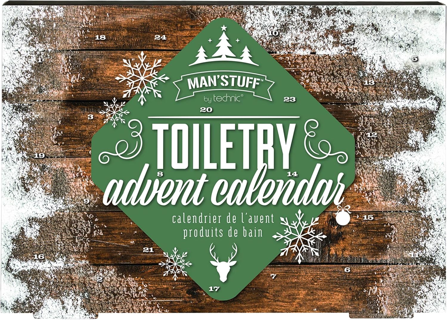Man'Stuff Festive Countdown 24 Day Bath & Body Beauty Advent Calendar for Men Containing Cleansing and Grooming Essentials for Men: Kitchen & Dining