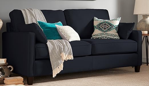 Amazon Com Serta Nina Sofa Chenille Fabric Navy Kitchen Dining