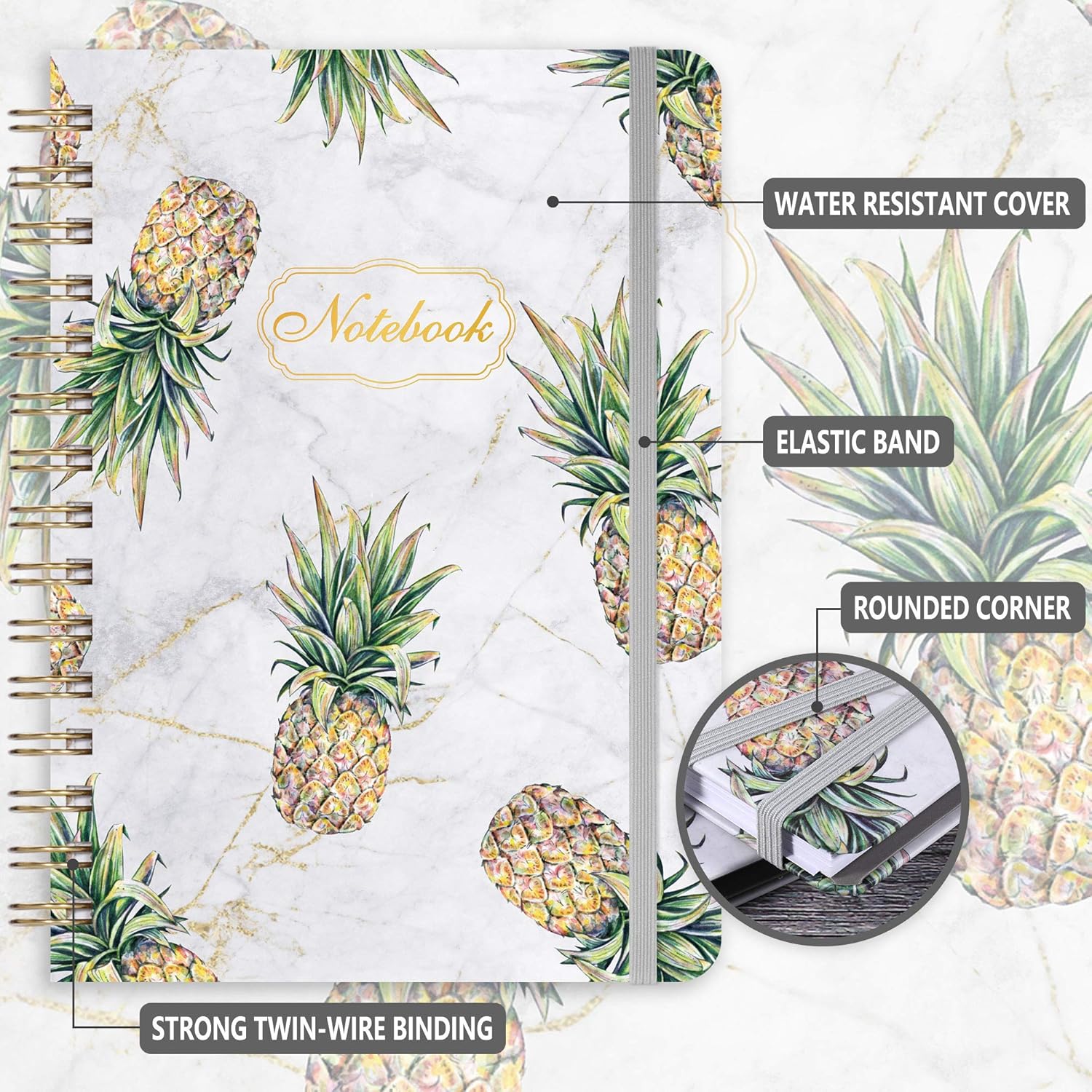 Ruled Notebook/Journal - Lined Journal with Hardcover, 8.35" x 6.3", College Ruled Spiral Notebook/Journal, Back Pocket, Strong Twin-Wire Binding with Premium Paper, Home & Office : Office Products