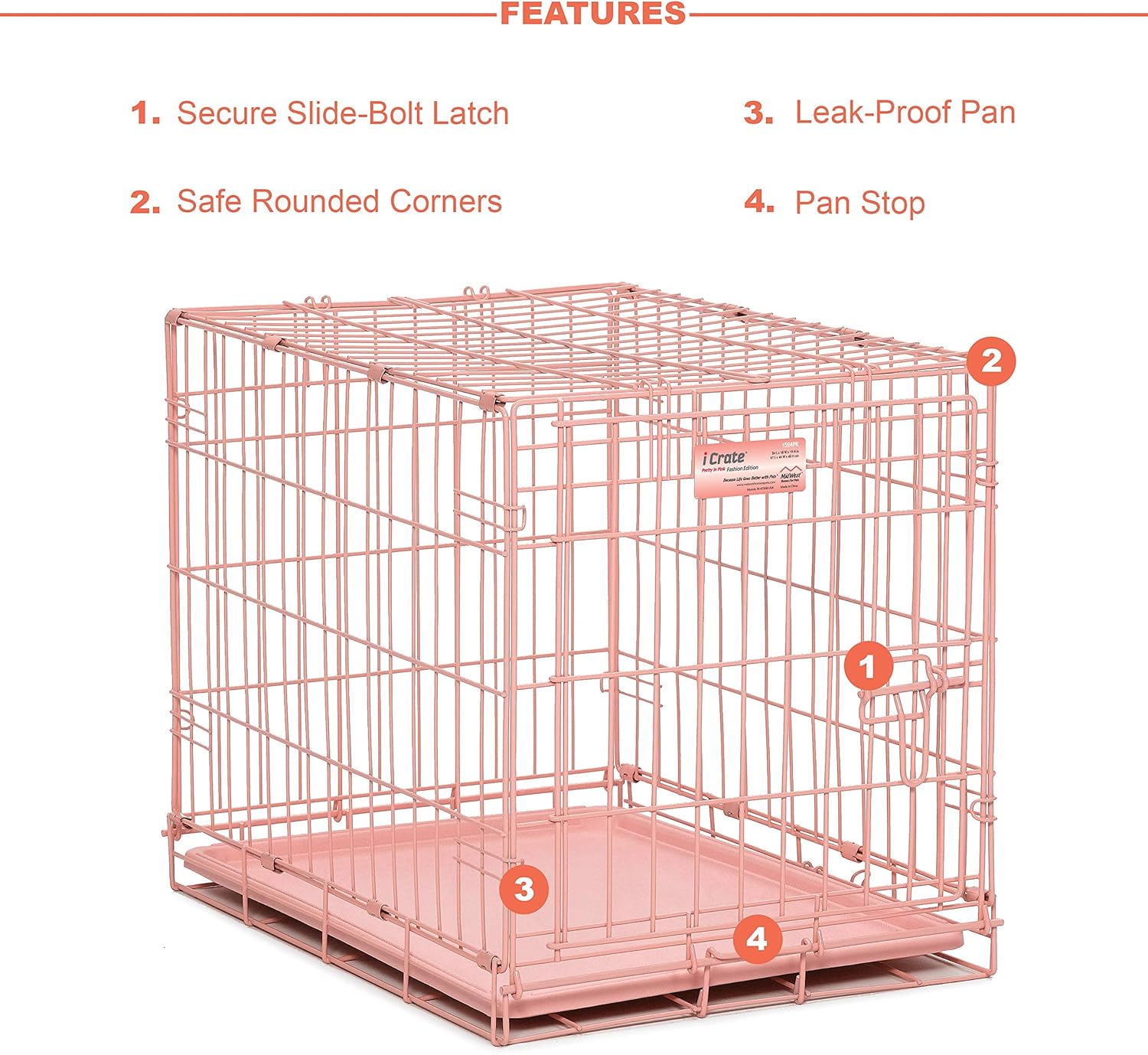 pink plastic dog crate