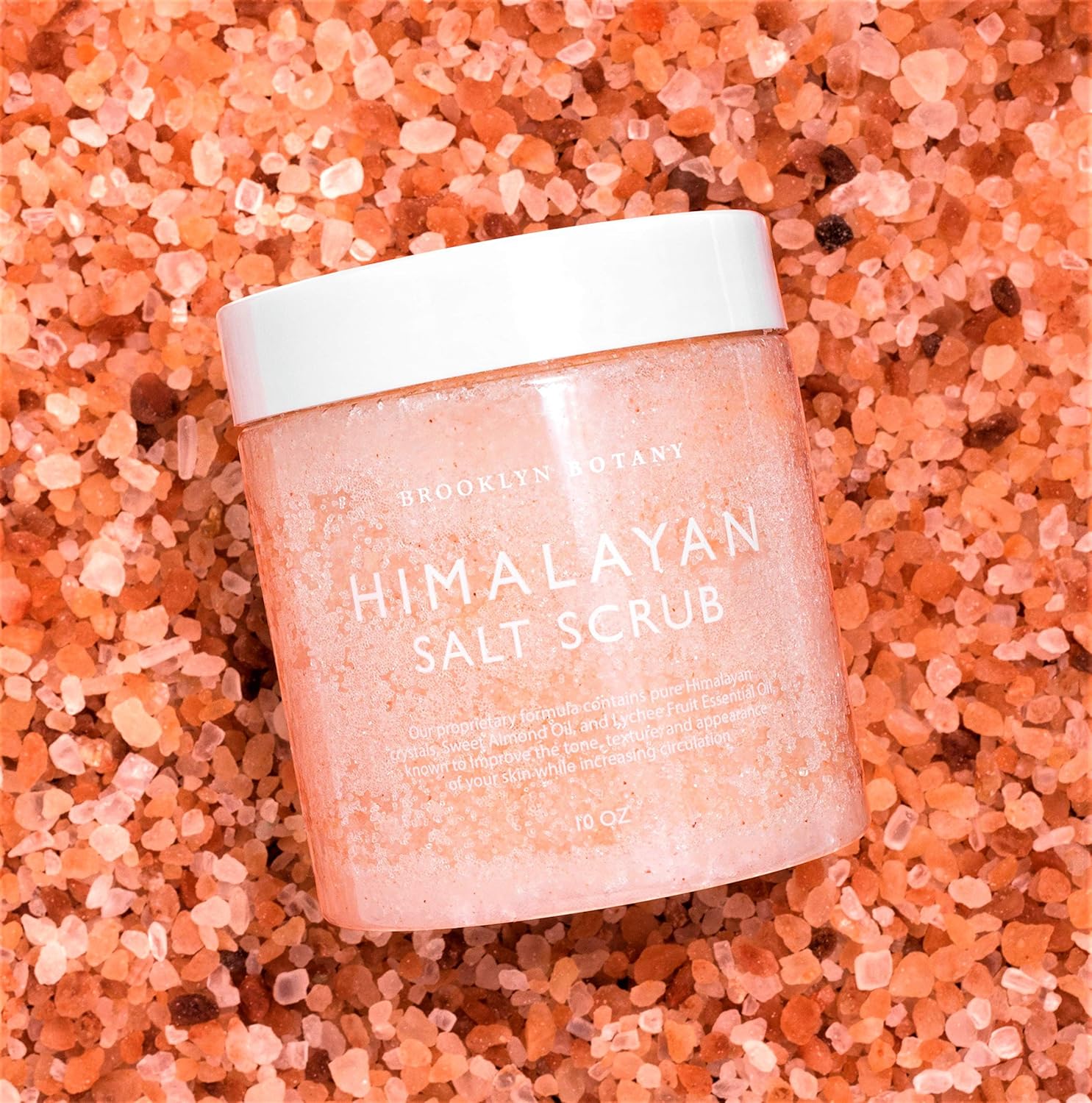 Brooklyn Botany Himalayan Salt Exfoliating Body Scrub & Foot Scrub - All Natural Exfoliator, Moisturizes With Sweet Almond Oil - Scrub Away Dead Skin - Great Gifts For Women - 10 oz : Beauty