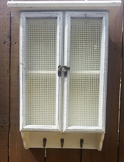 Shabby Chic Vintage Style Antique White Wooden Cabinet Kitchen