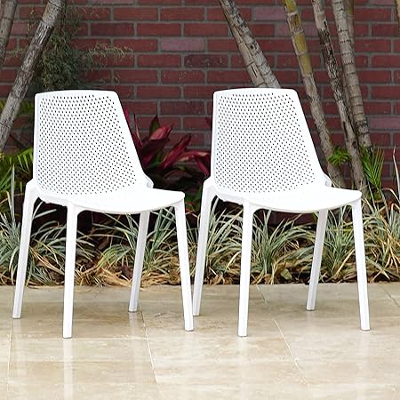 Amazon Com Atlantic Patio Miami Patio Dining Chair White