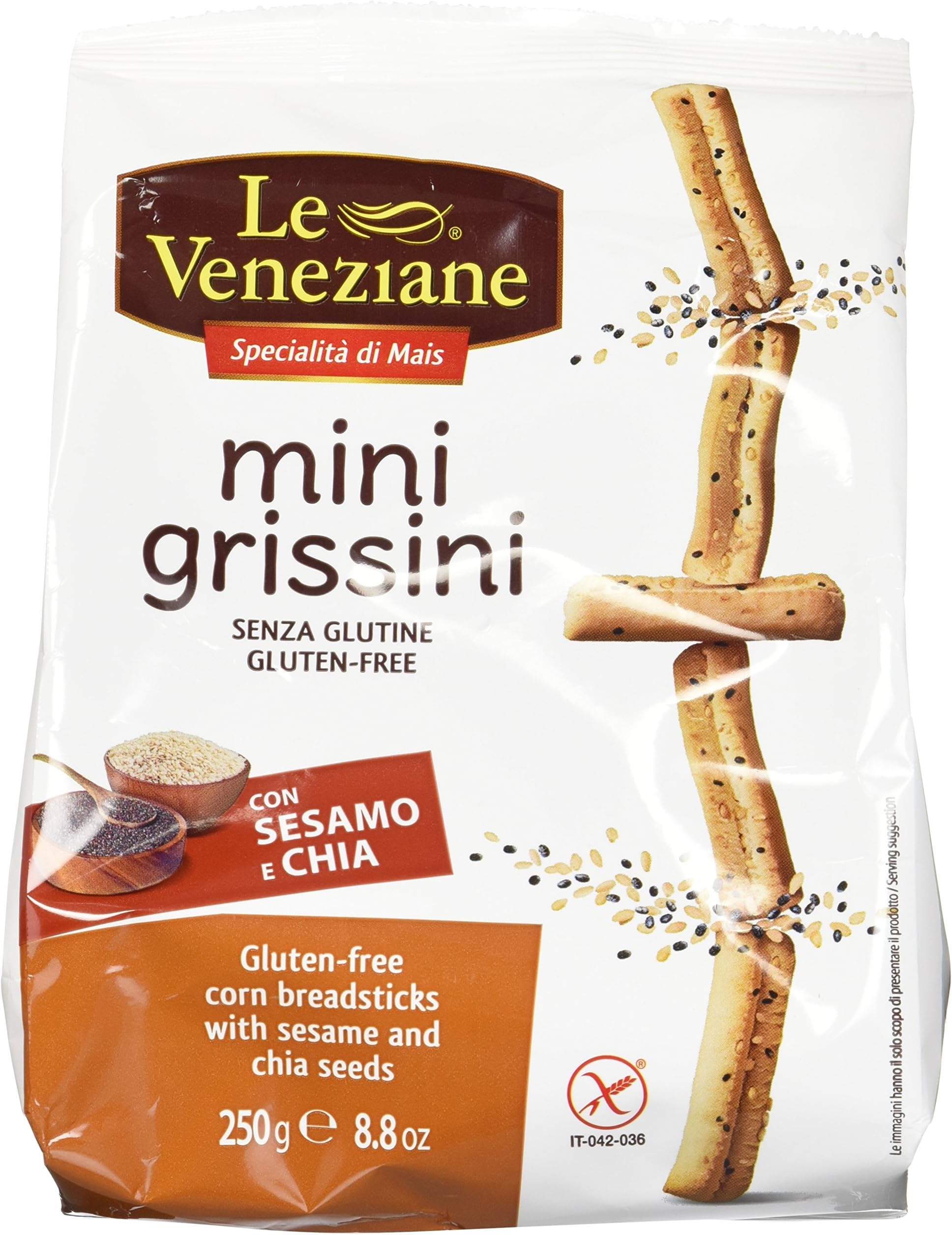 Mini Grissini with Chia & Sesame 500 g (Pack of 2)