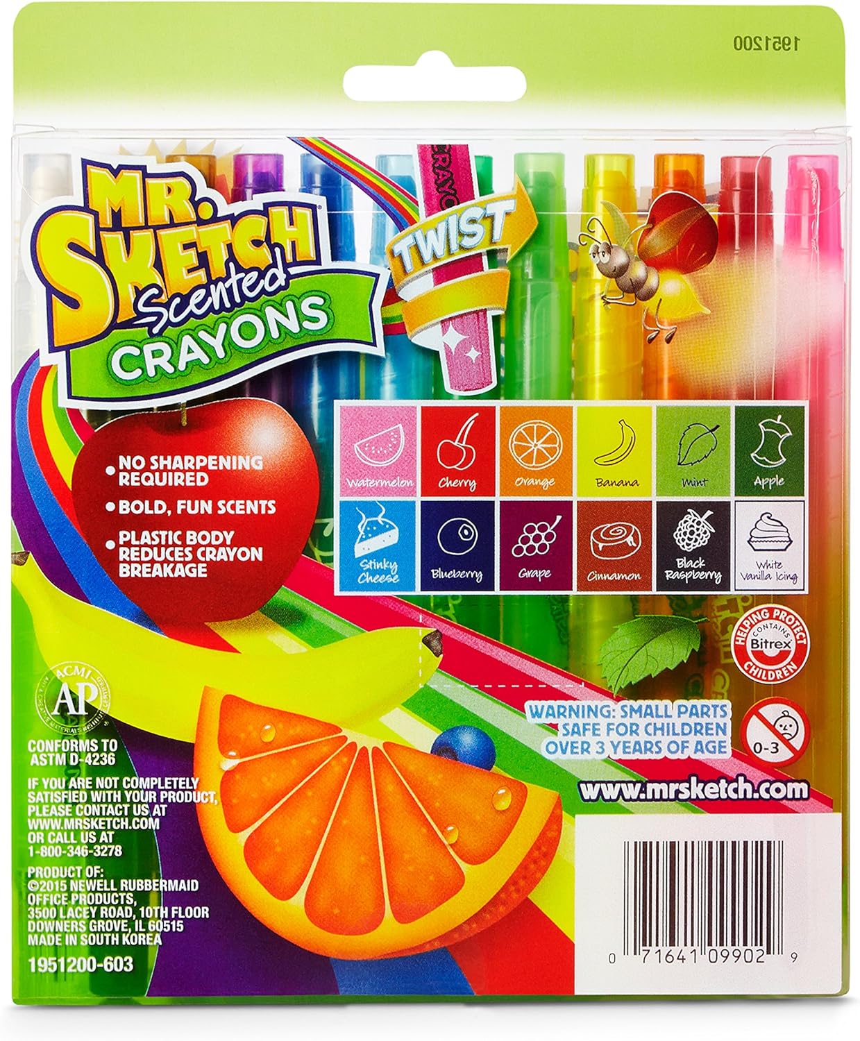Mr. Sketch 1951200 Scented Twistable Crayons, Assorted Colors, 12-Count, Blue