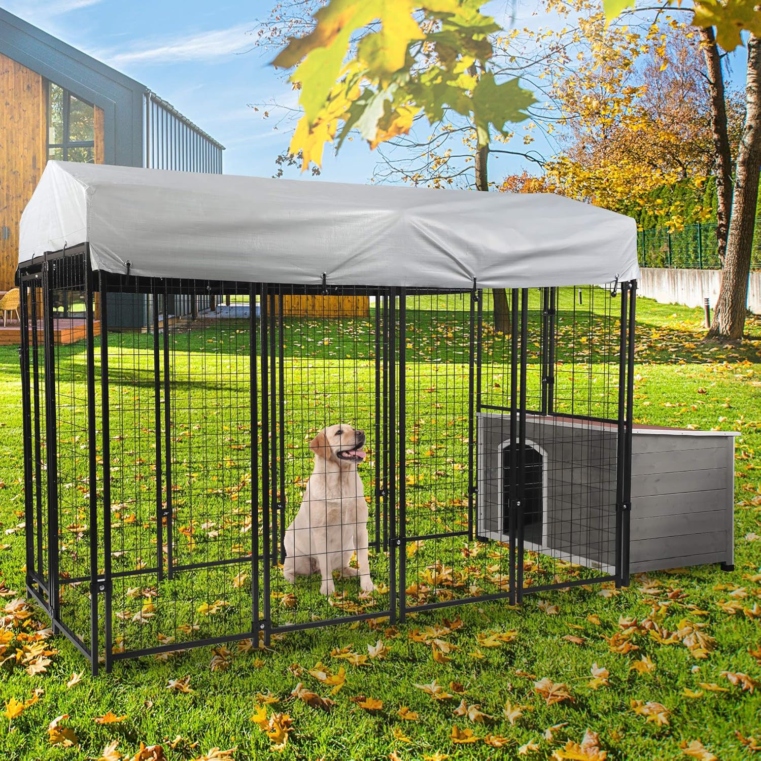 BWM.Co Large Dog Cage Kennel Steel Frame Playpen w