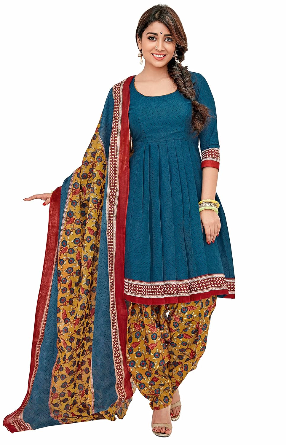 miraan women's dress material (sg1019_blue_free size)