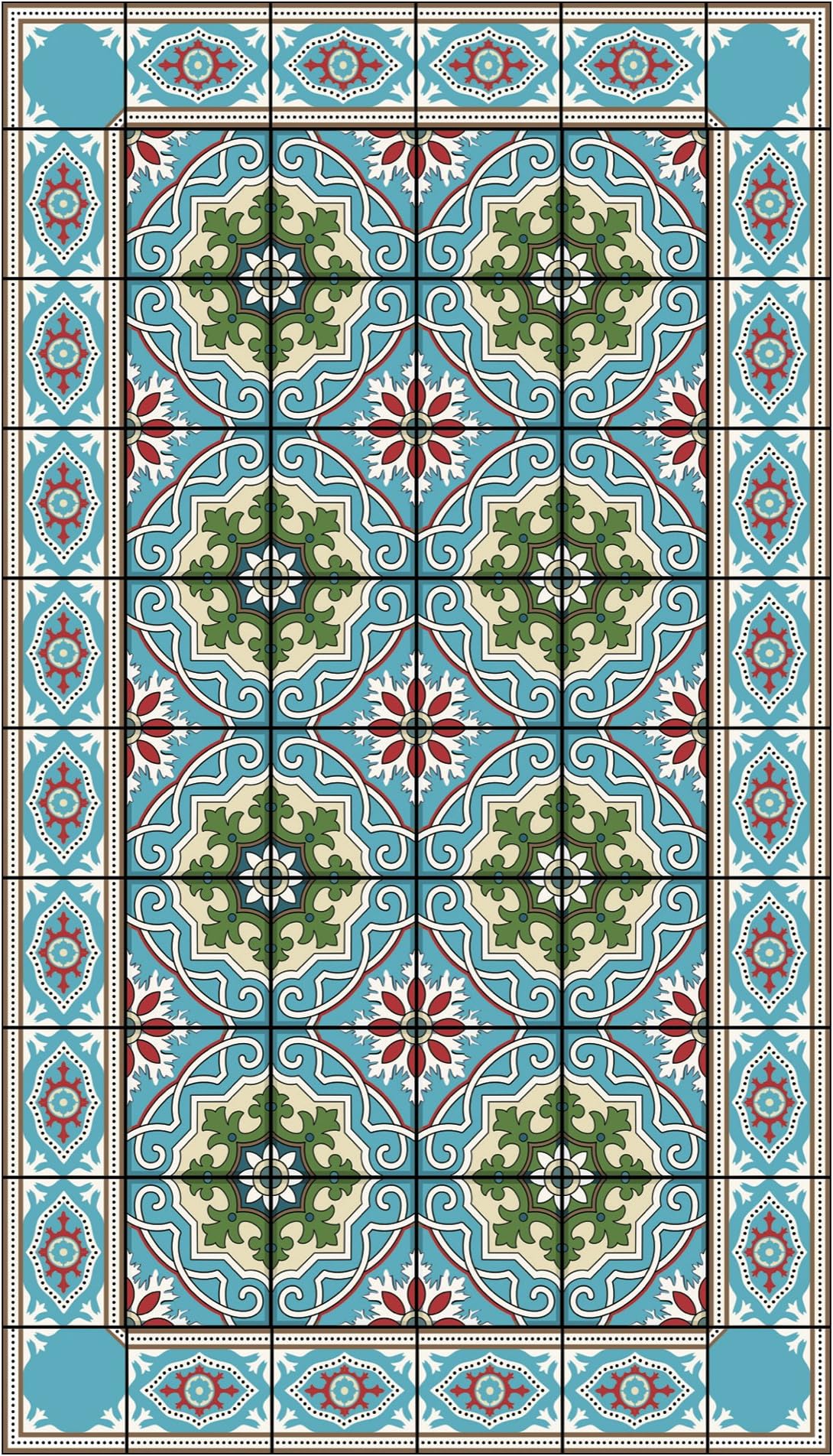 Huella Deco h1005-do Maiolica DoorMate Rug Mat Floor, Vinyl, 40 x 70 cm