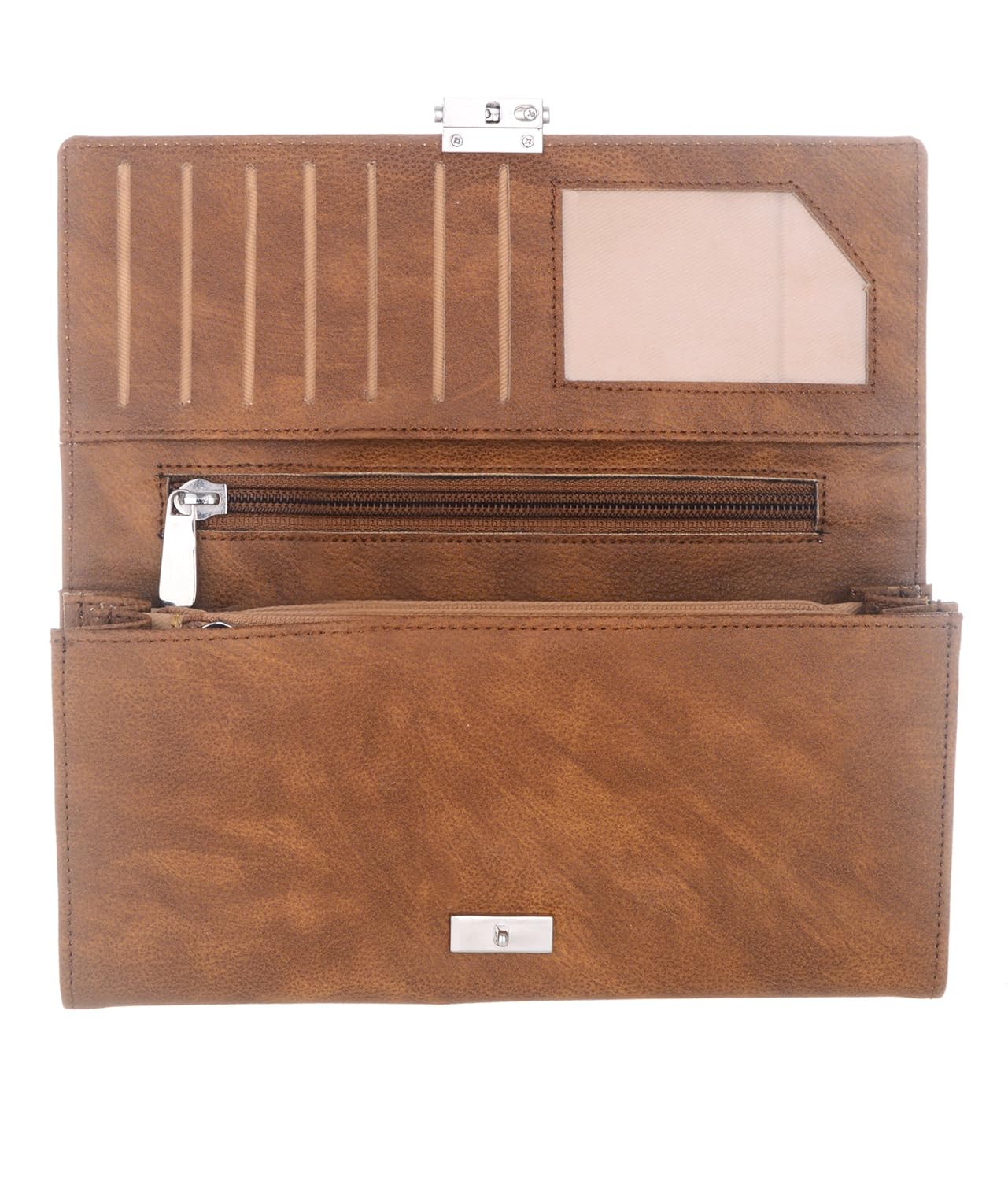 markques diana leather clutch purse for women and girls (dia-3302) (brown)