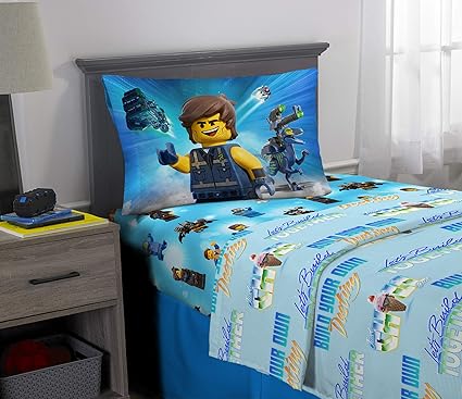 Lego Sheet Sets Microfiber Blue Twin Size 3 Piece Pack