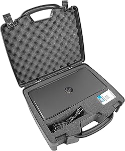 Casematix Portable Printer Hard Case Compatible with HP Officejet 200 Wireless Mobile Printer, 62 Ink Cartridge, Power Adapter & Cables - Crushproof Bag Compatible with HP Officejet 200 Mobile Printer