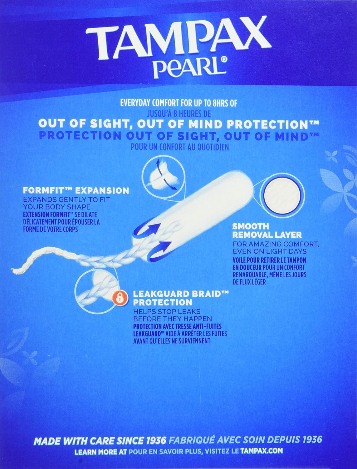 Tampax Pearl Plastic Tampons, Regular Absorbency, Unscented, 18 Count, Blue, 18 Count (Pack of 1) - Image 3