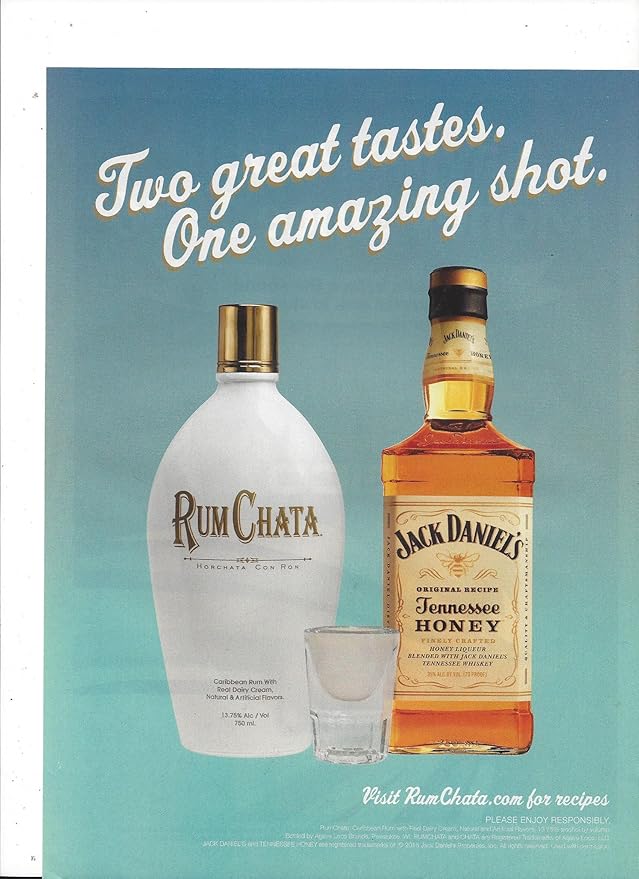 PRINT AD For Rum Chata & Jack Daniels Two Tastes One Shot