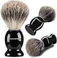 Perfecto 100% Pure Badger Shaving Brush-Black Handle- Engineered for the Best Shave of Your Life. For, Safety Razor, Double Edge Razor, Staight Razor or Shaving Razor, Its the Best Badger Brush.