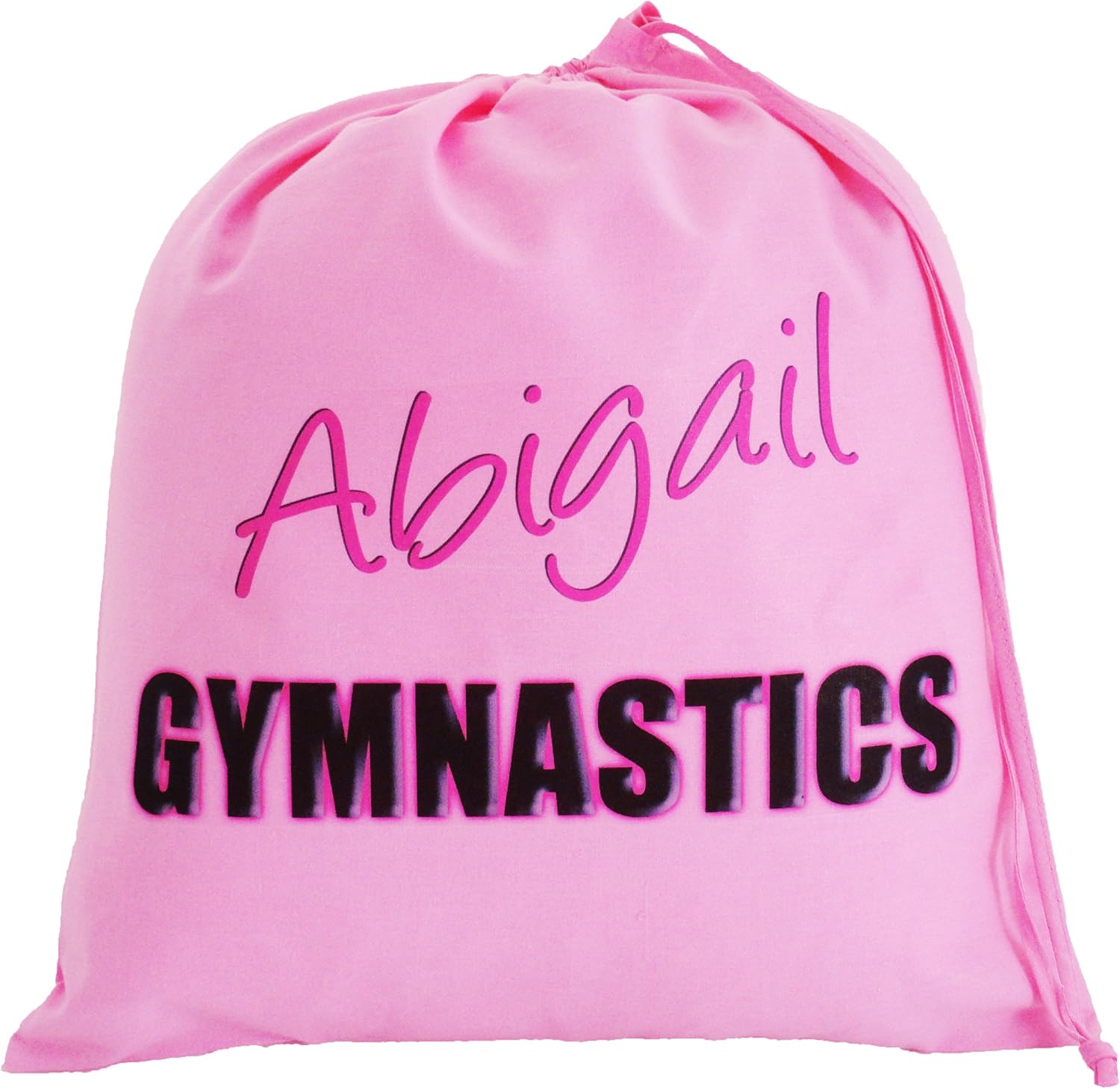 Personalised Pink Gymnastics Bag Large Cotton Drawstring Bag PE