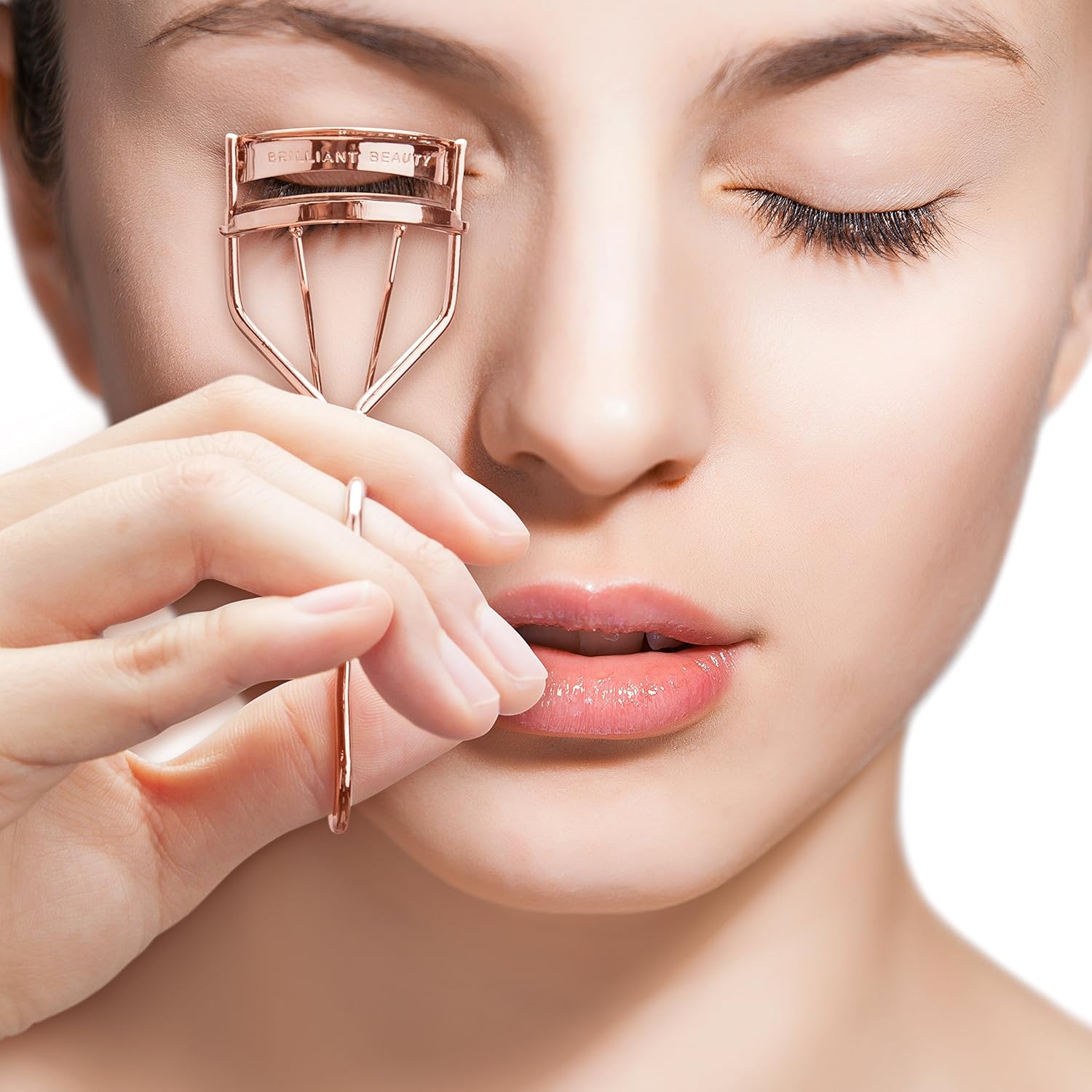Brilliant Beauty Eyelash Curler - Award Winning - With Satin Bag & Refill Pads - No Pinching, Just Dramatically Curled Eyelashes & Lash Line in Seconds. Get Gorgeous Eye Lashes Now! : Beauty