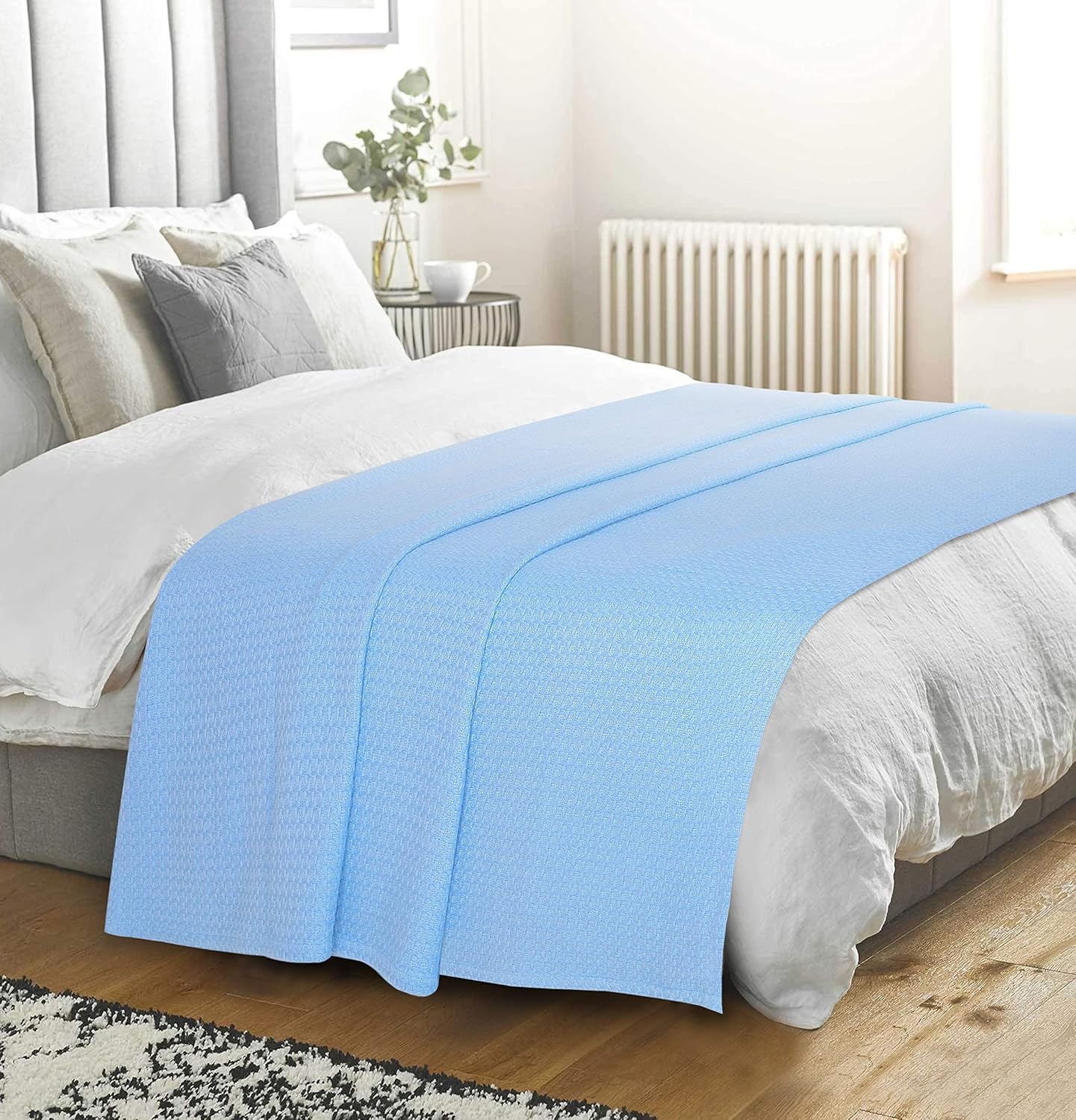 Elvana Home 100% Cotton Bed Blanket, Breathable Bed Blanket Full - Queen Size, Cotton Thermal Blankets Full - Queen, Perfect for Layering Any Bed for All Season, Beige: Home & Kitchen