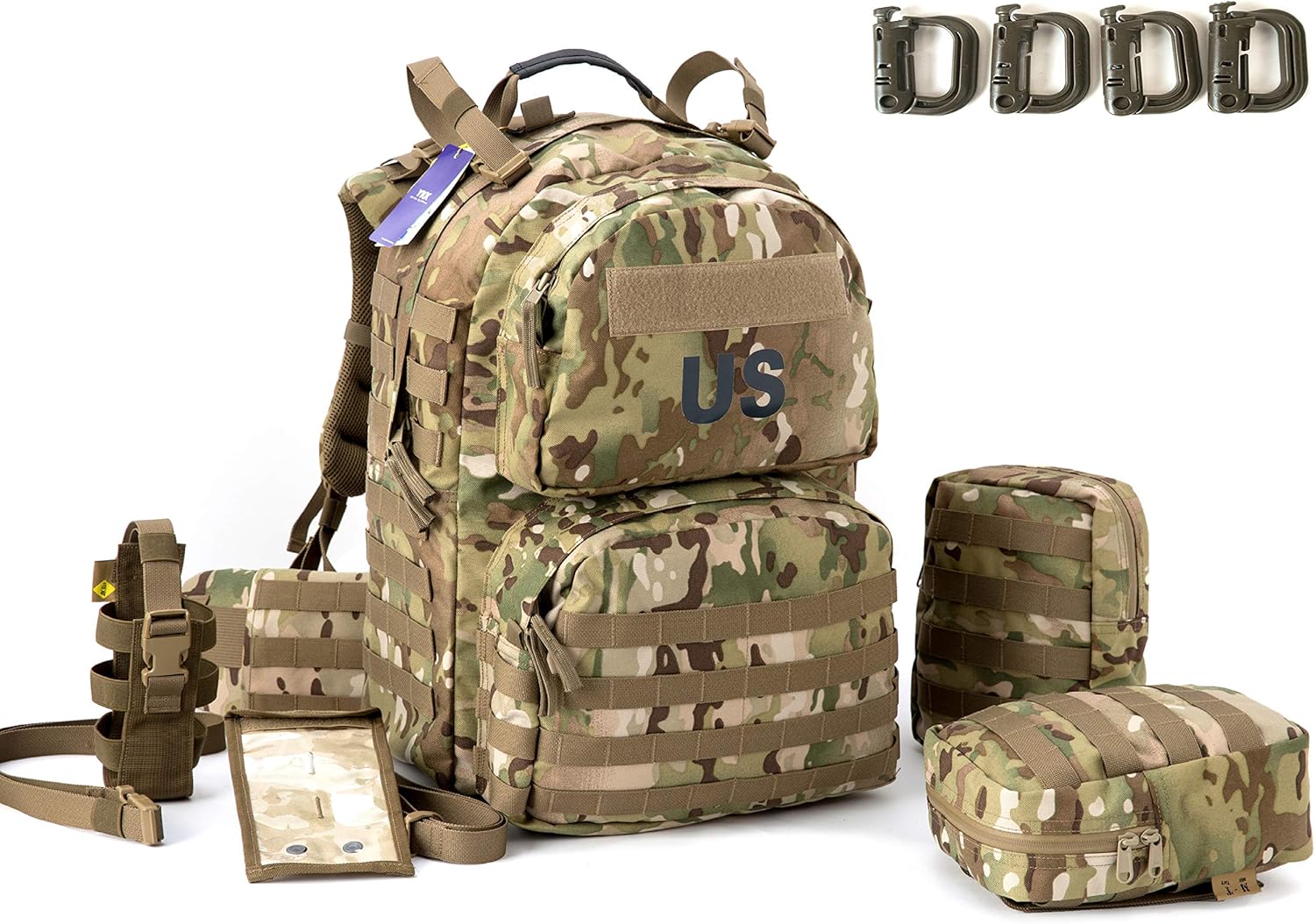 Military Backpack Army Rucksack for men, MOLLE 2 Medium Assault Pack ...