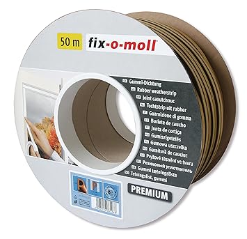 fix-o-moll P-Profildichtung Bobin 50 m 5,5 x 9 mm selbstklebend braun, 3585256