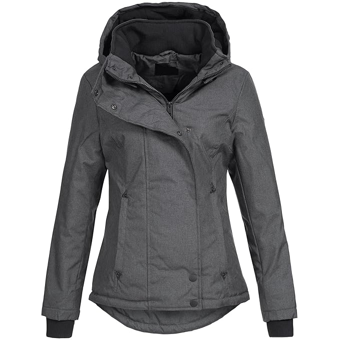 Azuonda Damen Übergangs Jacke Parka Übergangsjacke leicht gefüttert Kapuze XS-XXL Az35