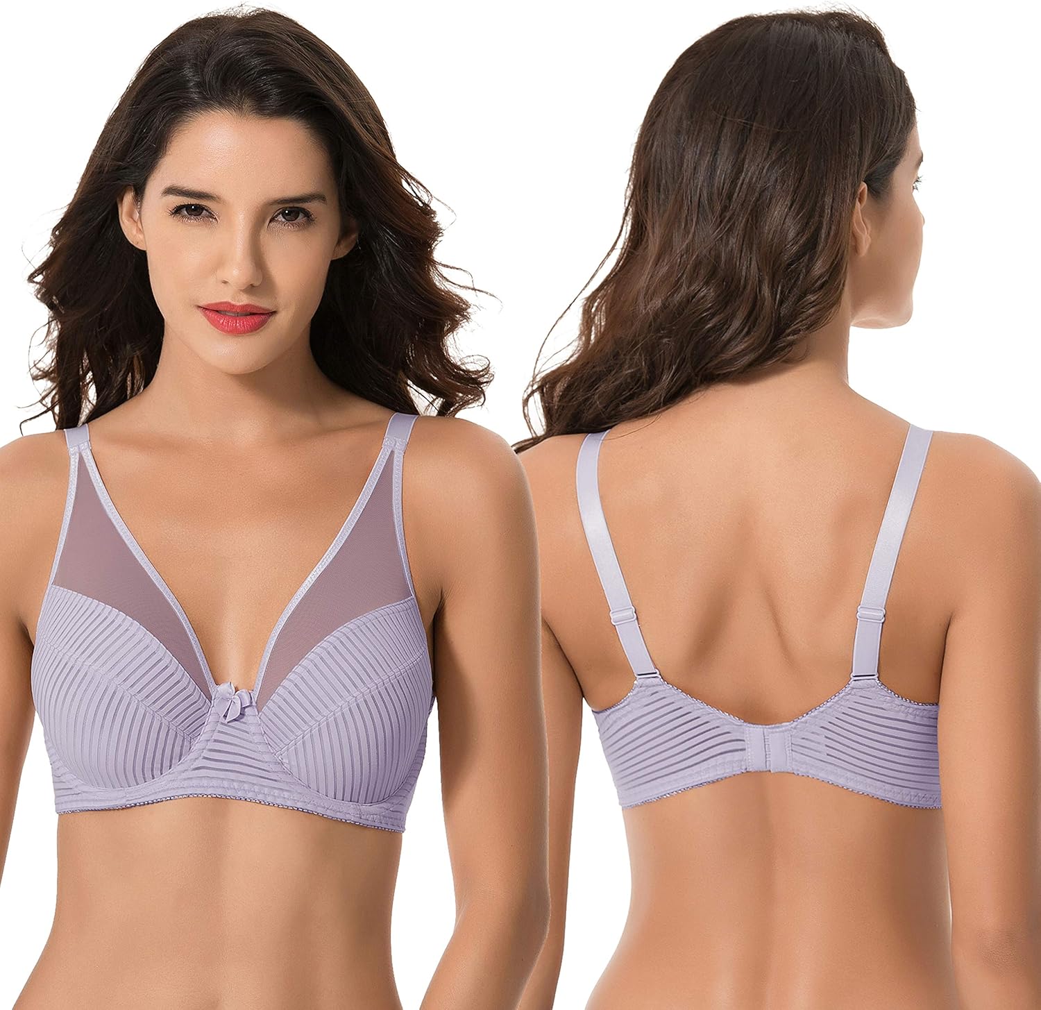 Curve Muse Women's Plus Size Minimizer Unlined Underwire Full Coverage Bra at  Women’s Clothing store