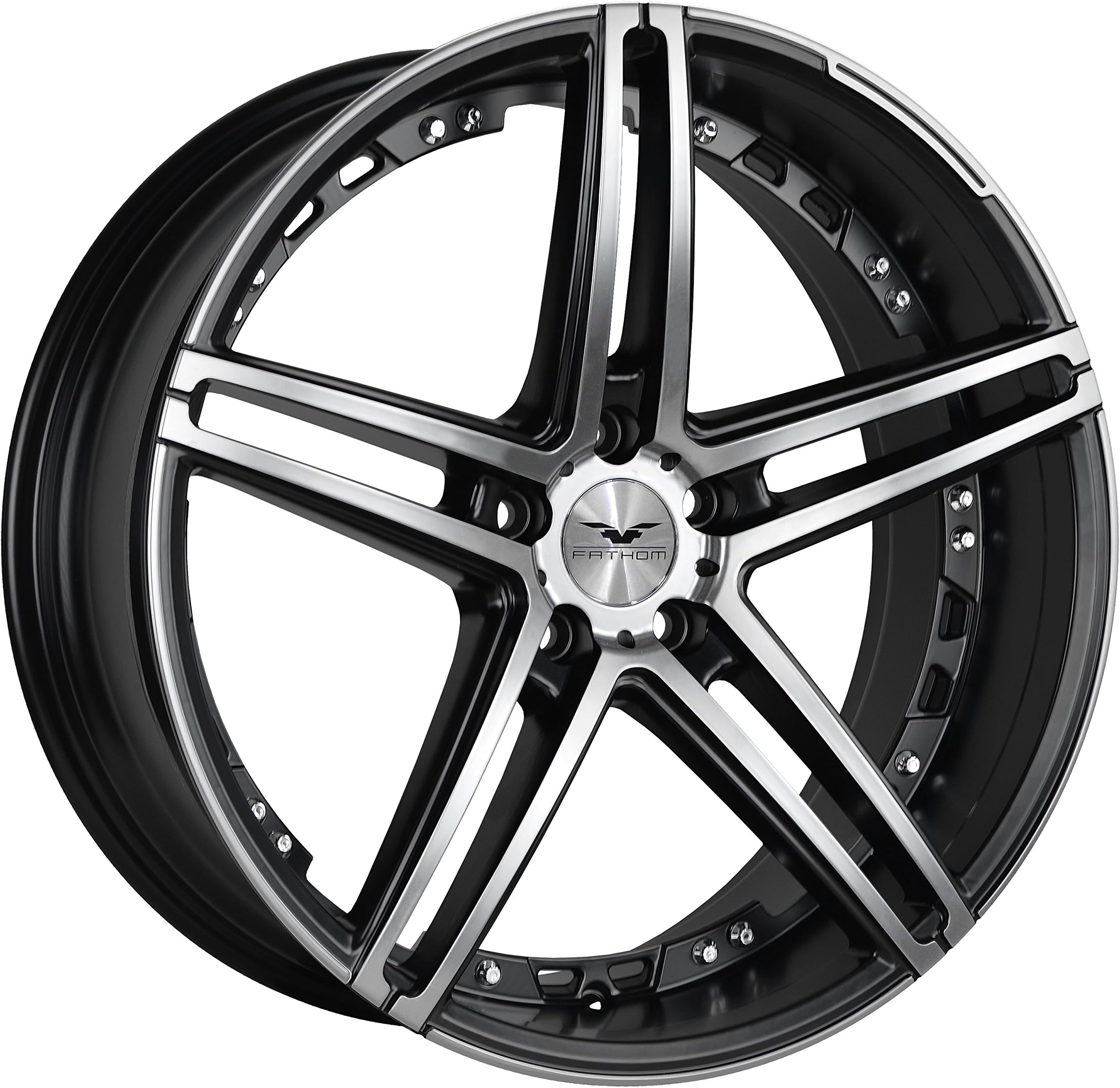 Fathom Designs Vapor Satin Black Wheel with Painted Finish and Diamond Machined Face (20x8.5"/5x120mm, +35mm offset)