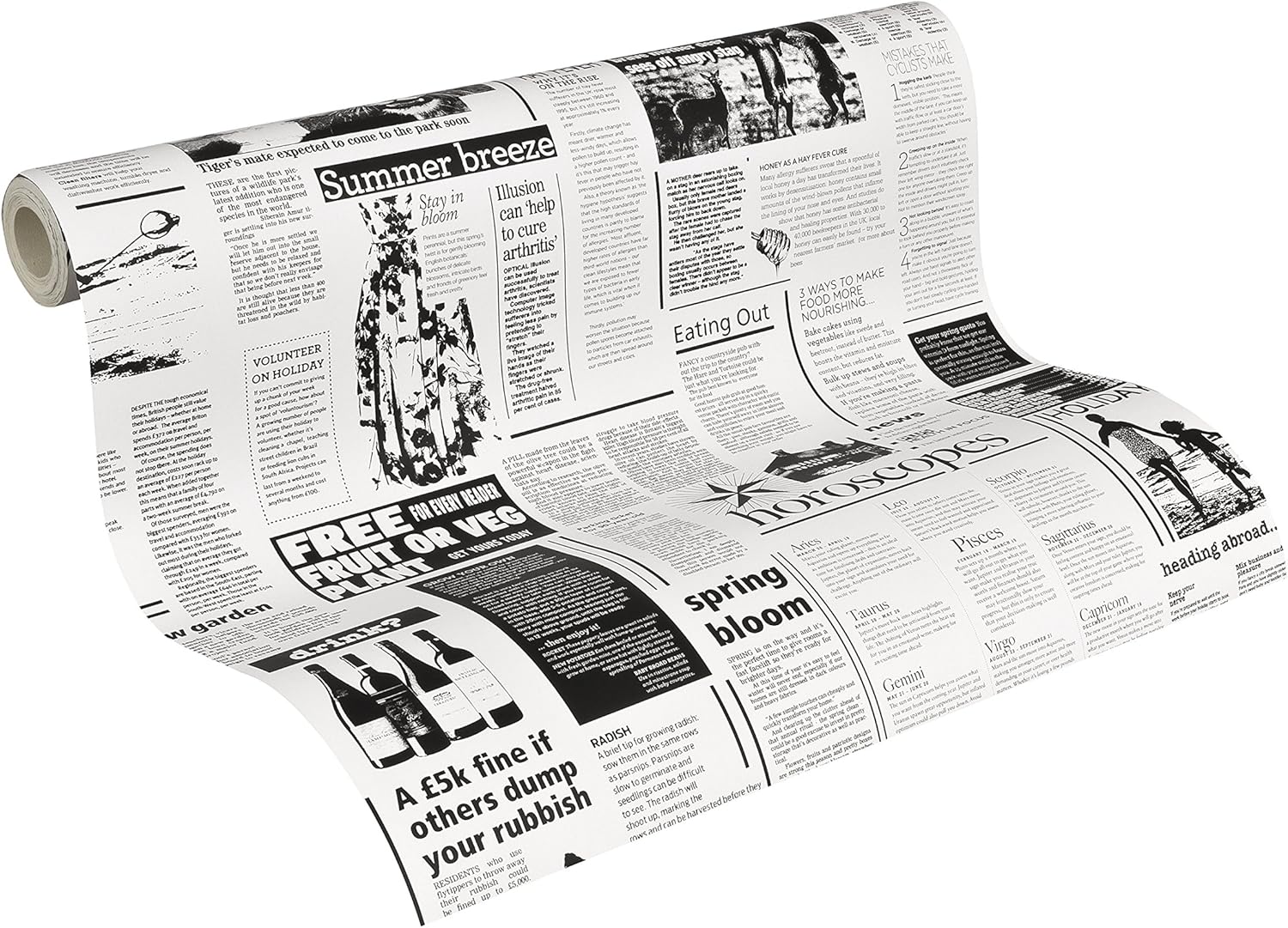 A S Creation 8560 12 Newspaper Wallpaper Amazon Co Uk Diy Tools
