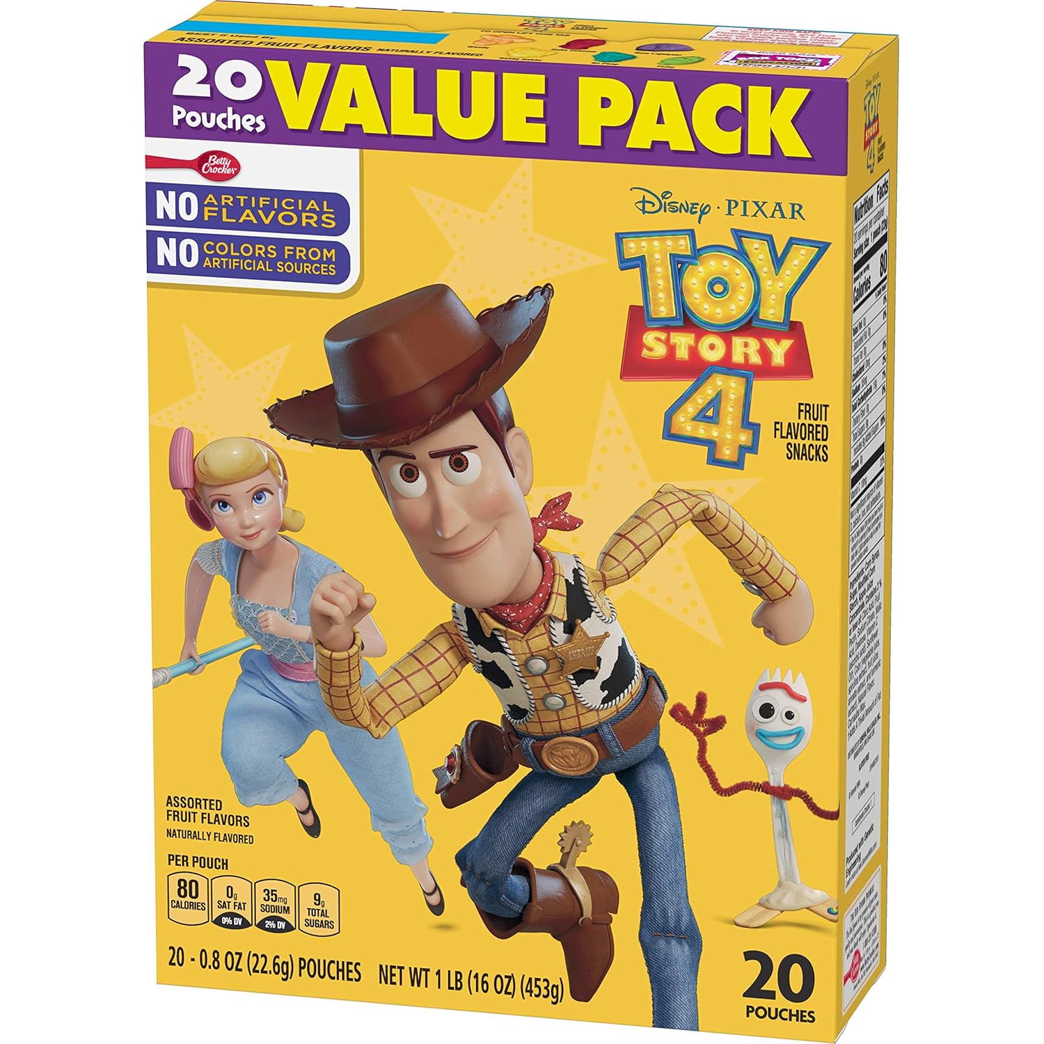 Betty Crocker Fruit Flavored Snacks Disney Toy Story, 20 Count (Pack Of 6)