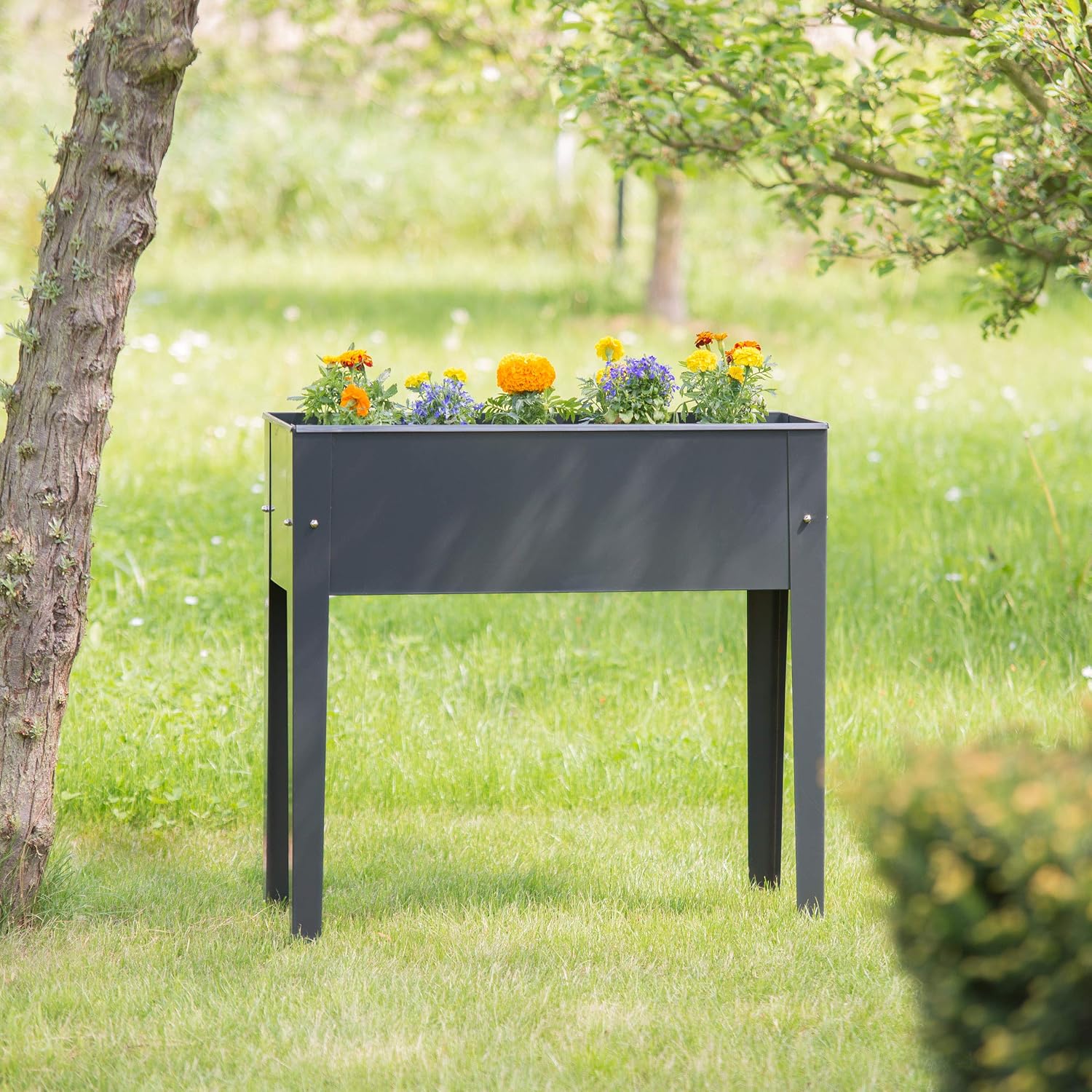 Relaxdays, Gris Huerto Urbano, Recipiente para Plantas, Tiesto de ...