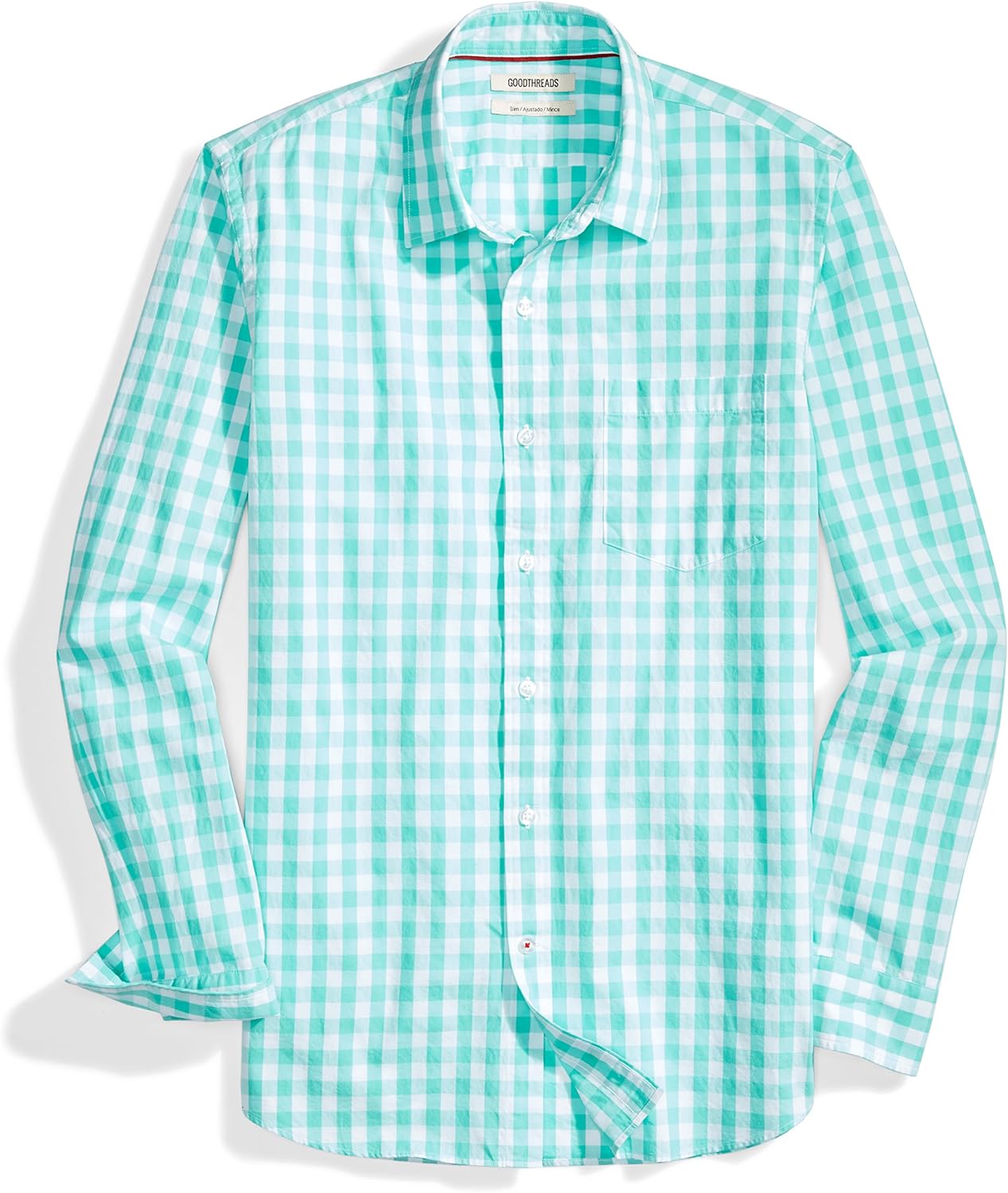 Amazon Brand - Goodthreads Men's Slim-Fit Long-Sleeve Gingham Shirt