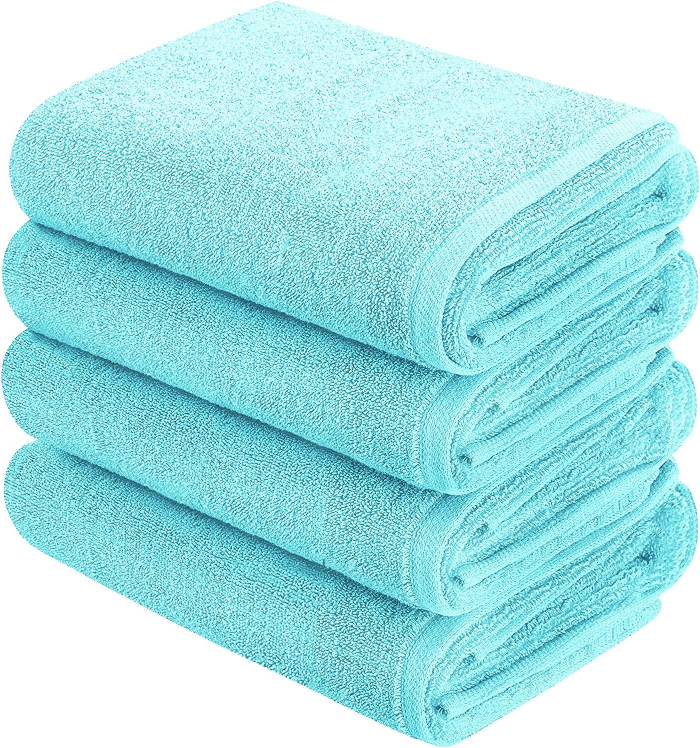 FLAROVAN100 Cotton Hand Towels (4 Pack, 16 x 28 inches) (Turquoise