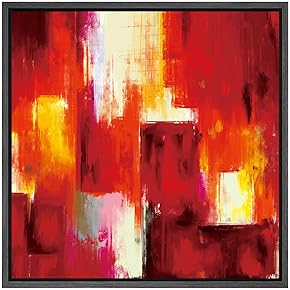 SIGNWIN Framed Canvas Wall Art Bright Red, Orange,...
