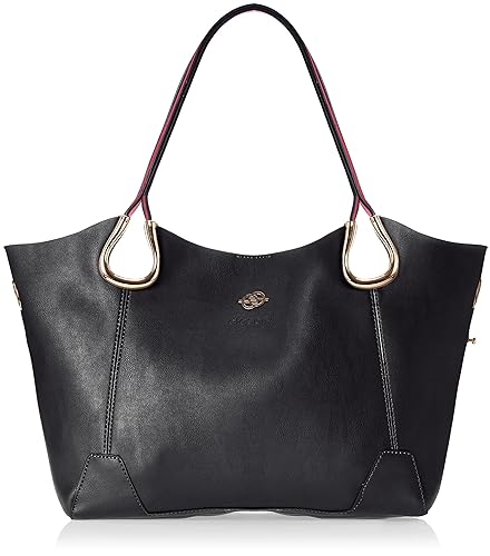 elespry Womens Shoulder Bag (Black and Pink) (QC-41402-BP)